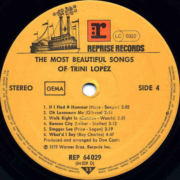 Trini Lopez - The Most Beautiful Songs Of Trini Lopez (2xLP) - Discogs image 6