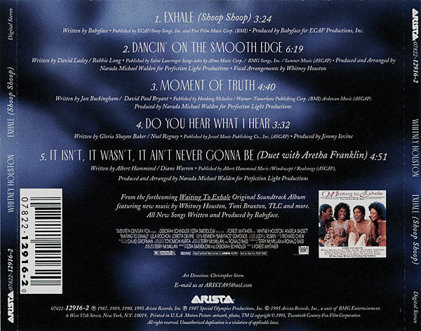 Whitney Houston - Exhale (Shoop Shoop) (CD) - Discogs image 2
