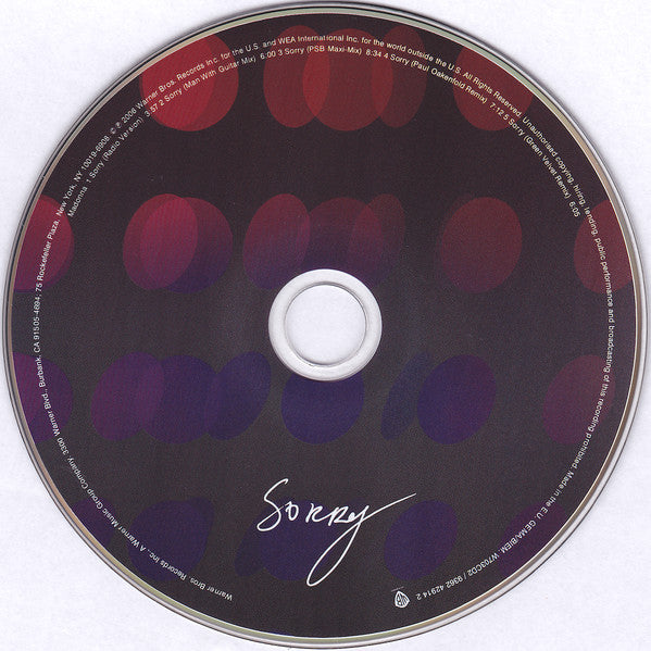Madonna - Sorry (CD) - Discogs image 3
