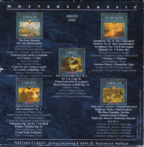 Antonio Vivaldi, Frédéric Chopin, Edvard Grieg, Franz Schubert & Johann Strauss Jr. - The Masters Collection Volume 2 (5xCD) - Discogs image 2