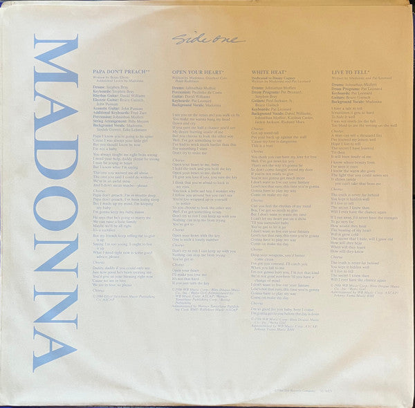 Madonna - True Blue (LP) - Discogs image 3