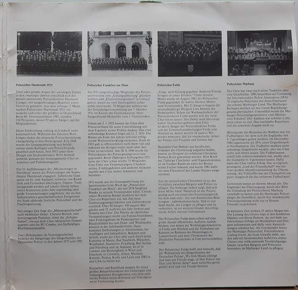 Chor Der Hessischen Wasserschutzpolizei, Polizeiorchester Hessen, Polizeichor Darmstadt 1925, Polizeichor Frankfurt, Polizeichor Fulda, Polizeichor Marburg - Hessens Polizei Singt Und Spielt (2xLP) - Discogs image 4