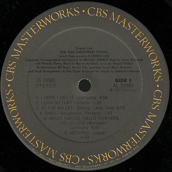 Various - A Chorus Line (Original Cast Recording) (LP) - Discogs image 5