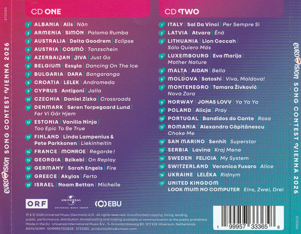 Various - Eurovision Song Contest Vienna 2026 (2xCD) - Discogs image 2
