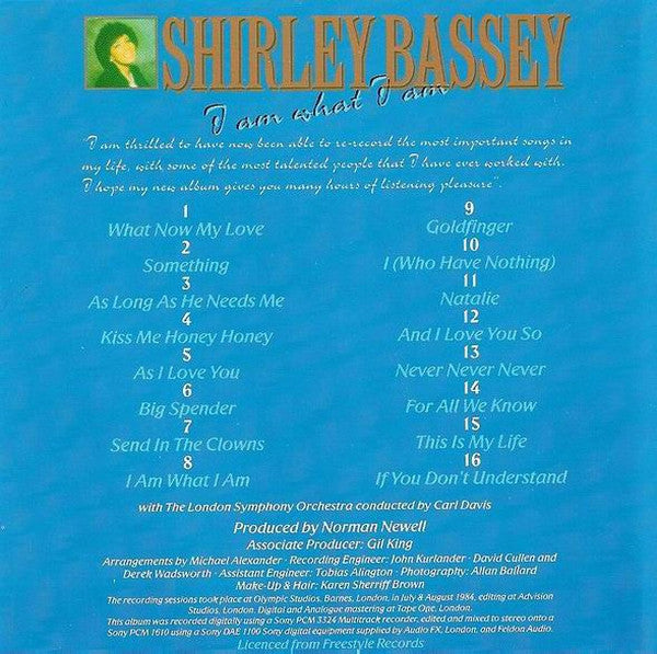 Shirley Bassey With London Symphony Orchestra Conducted By Carl Davis (5) - I Am What I Am (CD) - Discogs image 4