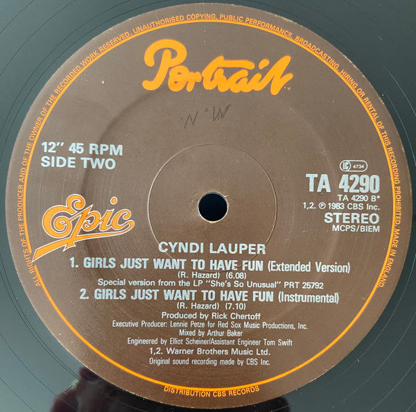 Cyndi Lauper - Time After Time (12") - Discogs image 4