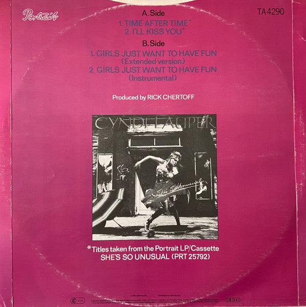 Cyndi Lauper - Time After Time (12") - Discogs image 2