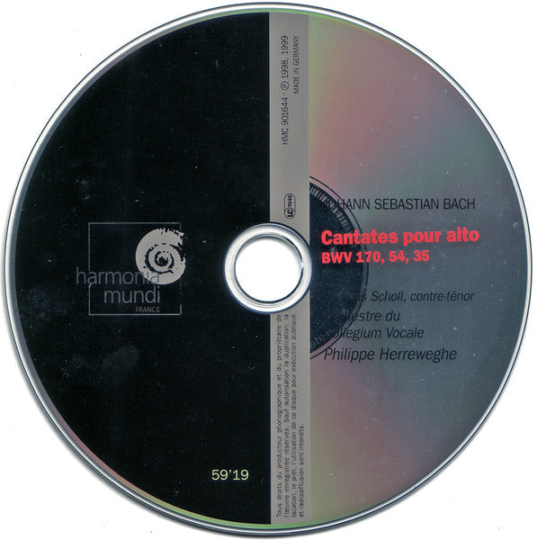 Johann Sebastian Bach, Andreas Scholl, Collegium Vocale, Philippe Herreweghe - Cantates Pour Alto (= Alt-Solokantaten) (CD) - Discogs image 3