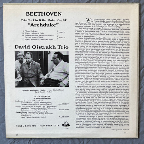 David Oistrakh Trio, Ludwig van Beethoven - Beethoven Archduke Trio Op. 97 (LP) - Discogs image 2