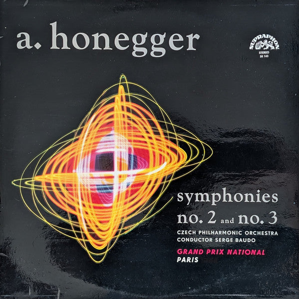 Arthur Honegger - Czech Philharmonic Orchestra, The, Serge Baudo - Symphonies No. 2 And No. 3 (LP)