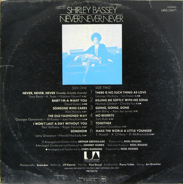 Shirley Bassey - Never, Never, Never (LP) - Discogs image 2