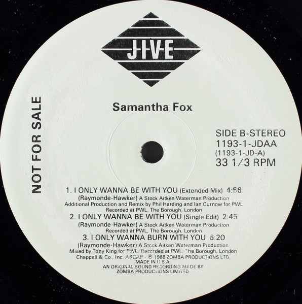 Samantha Fox - I Only Wanna Be With You (12") - Discogs image 4
