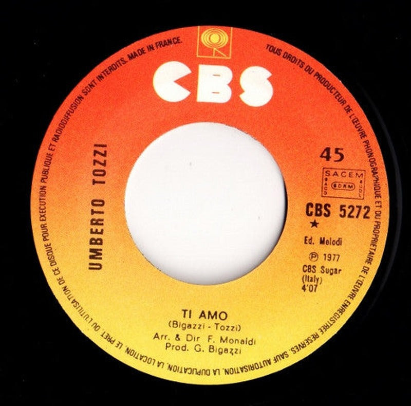 Umberto Tozzi - Ti Amo (7") - Discogs image 3