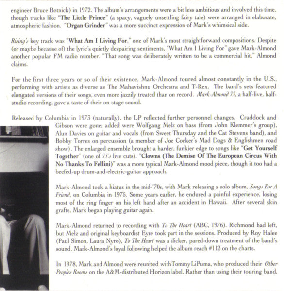 Mark-Almond - The Best Of Mark-Almond (CD) - Discogs image 7