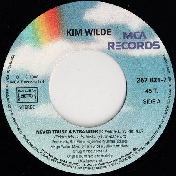 Kim Wilde - Never Trust A Stranger (7") - Discogs image 3