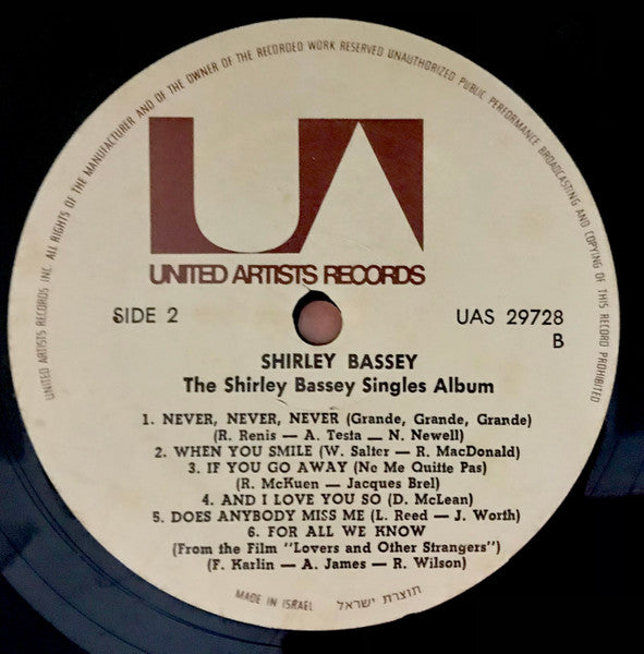 Shirley Bassey - The Shirley Bassey Single Album (LP) - Discogs image 4