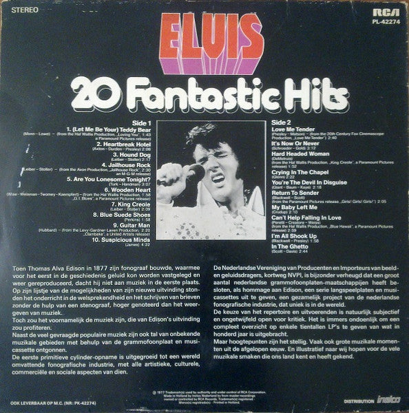 Elvis Presley - 20 Fantastic Hits (LP) - Discogs image 2