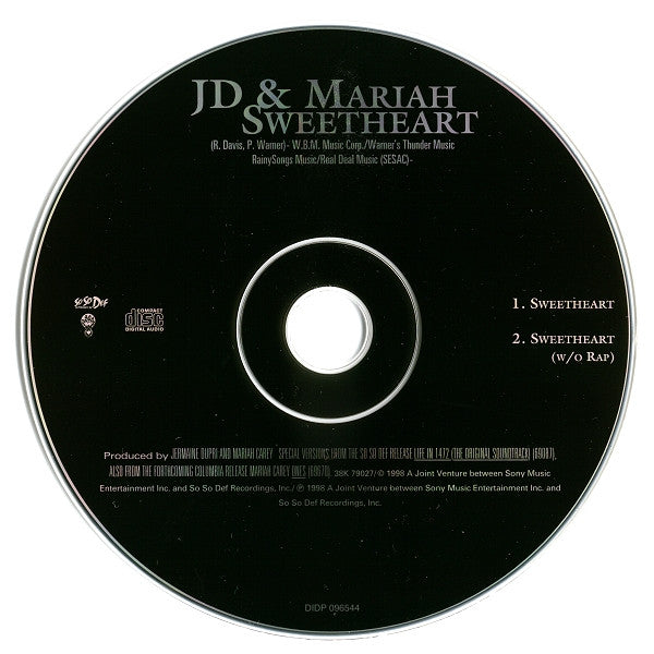 Jermaine Dupri & Mariah Carey - Sweetheart (CD) - Discogs image 4