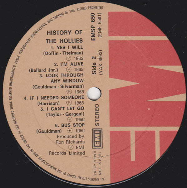 Hollies, The - The History Of The Hollies - 24 Genuine Top Thirty Hits (2xLP) - Discogs image 4