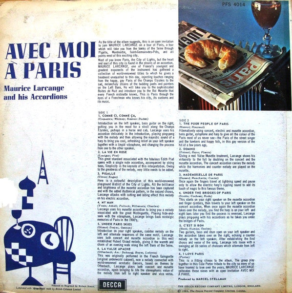 Maurice Larcange - Avec Moi A Paris (LP) - Discogs image 2