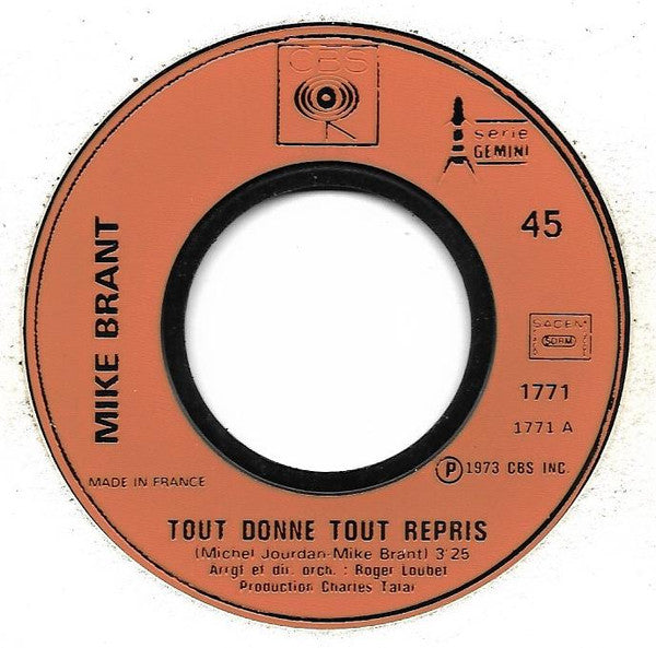 Mike Brant - Tout Donné Tout Repris (7") - Discogs image 3