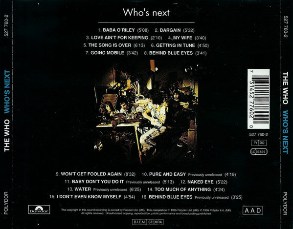 Who, The - Who's Next (CD) - Discogs image 2