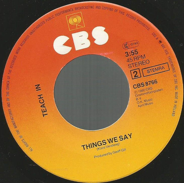 Teach-In - Regrets (7") - Discogs image 4