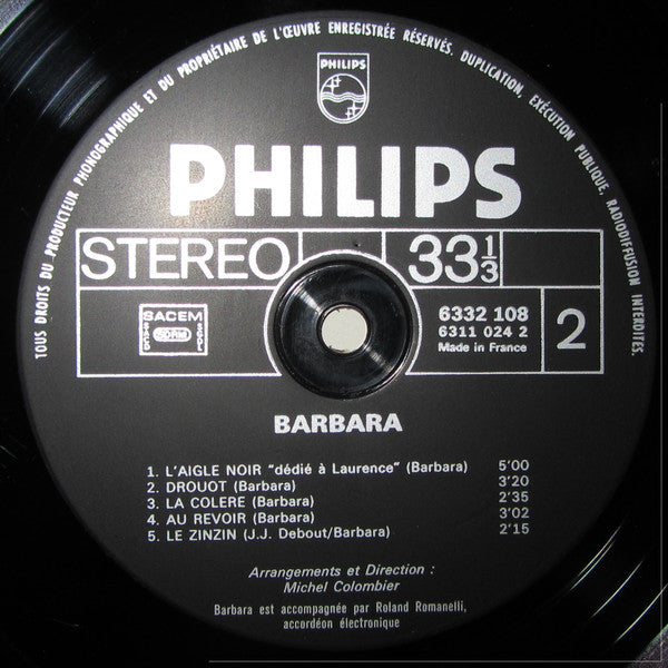 Barbara (5) - L'aigle Noir (LP) - Discogs image 4