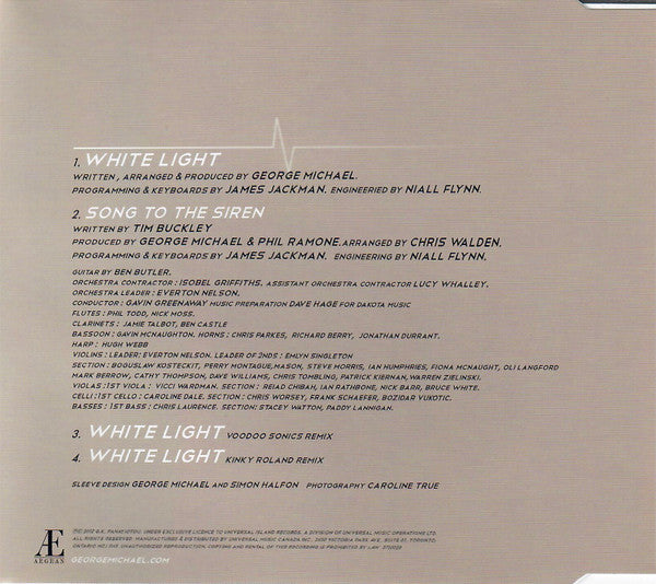 George Michael - White Light (CD) - Discogs image 2