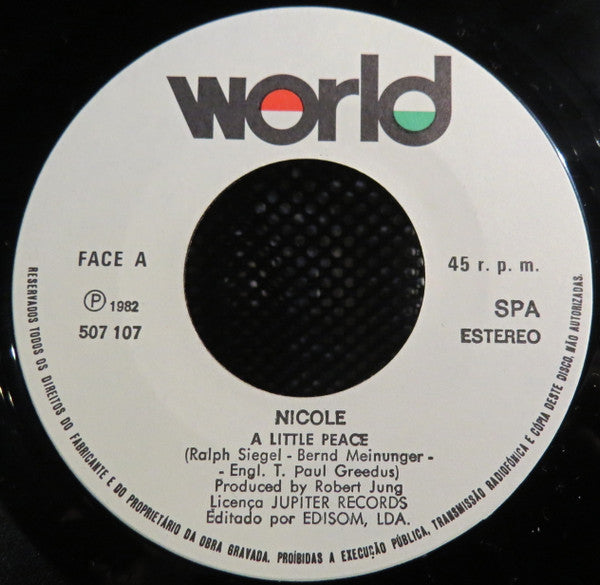 Nicole (2) - A Little Peace (7") - Discogs image 2