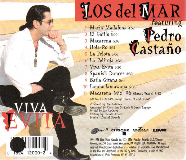 Los Del Mar Featuring Pedro Castaño - Viva Evita (CD) - Discogs image 2