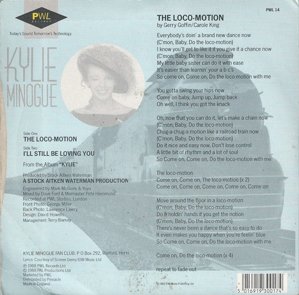 Kylie Minogue - The Locomotion (7") - Discogs image 2