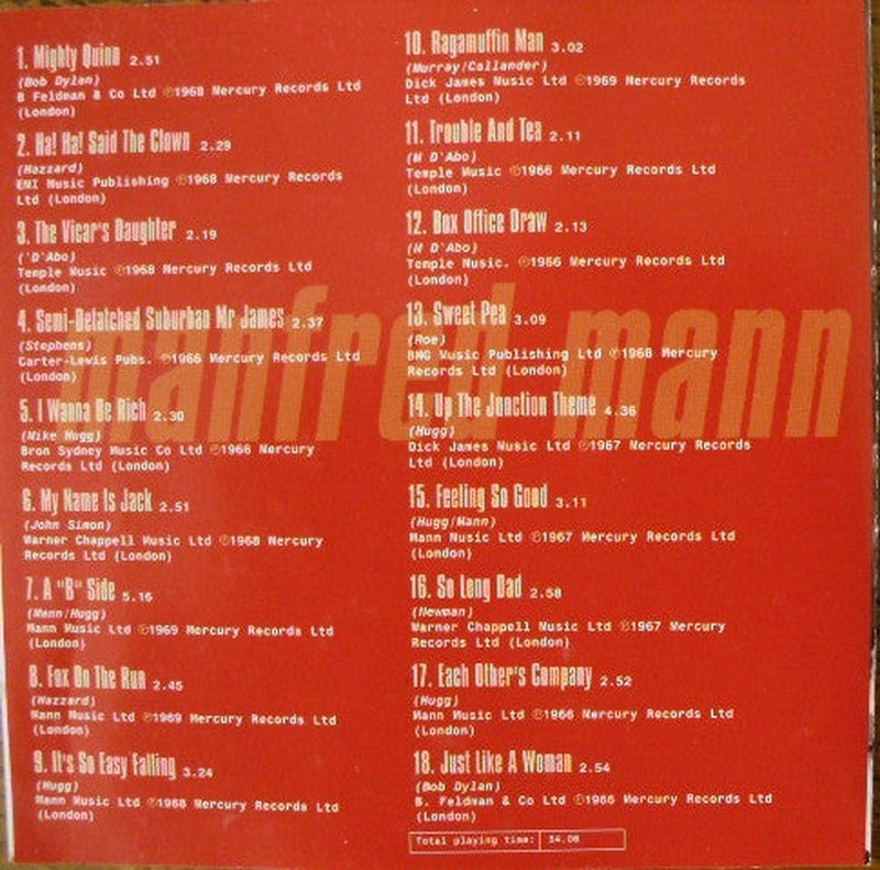 Manfred Mann - The Very Best Of The Fontana Years (CD) - Discogs image 3