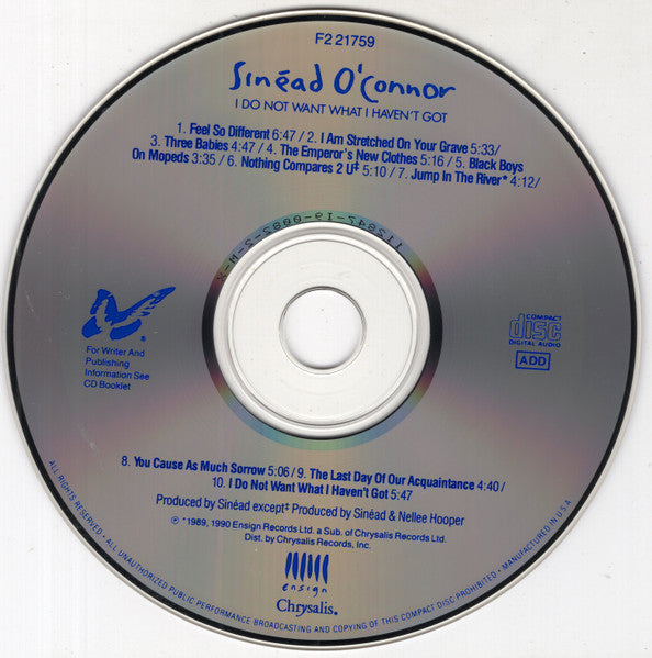 Sinéad O'Connor - I Do Not Want What I Haven't Got (CD) - Discogs image 3