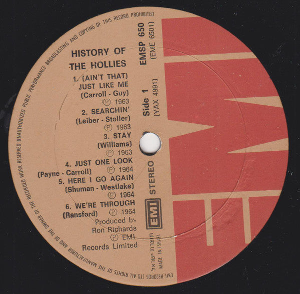 Hollies, The - The History Of The Hollies - 24 Genuine Top Thirty Hits (2xLP) - Discogs image 3