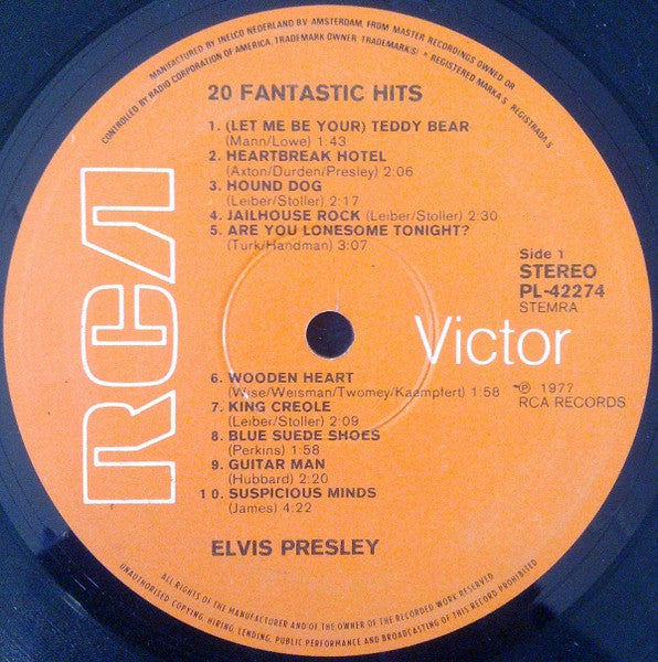 Elvis Presley - 20 Fantastic Hits (LP) - Discogs image 3