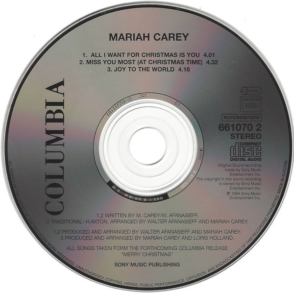 Mariah Carey - All I Want For Christmas Is You (CD) - Discogs image 3