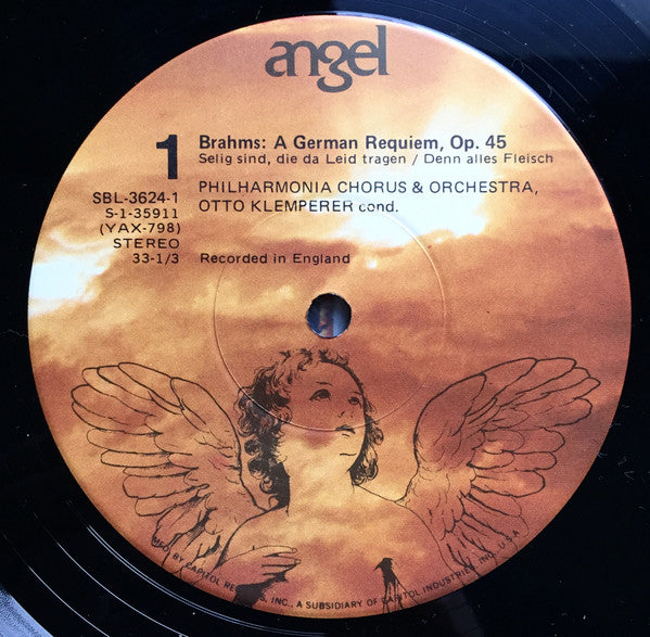 Johannes Brahms, Elisabeth Schwarzkopf, Dietrich Fischer-Dieskau, Otto Klemperer Conducting The Philharmonia Orchestra And Philharmonia Chorus - A German Requiem (2xLP) - Discogs image 2