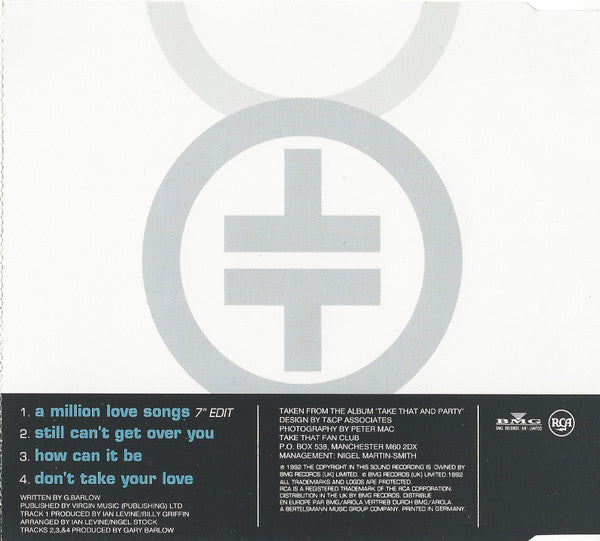 Take That - A Million Love Songs - The Love Songs E.P. (CD) - Discogs image 2