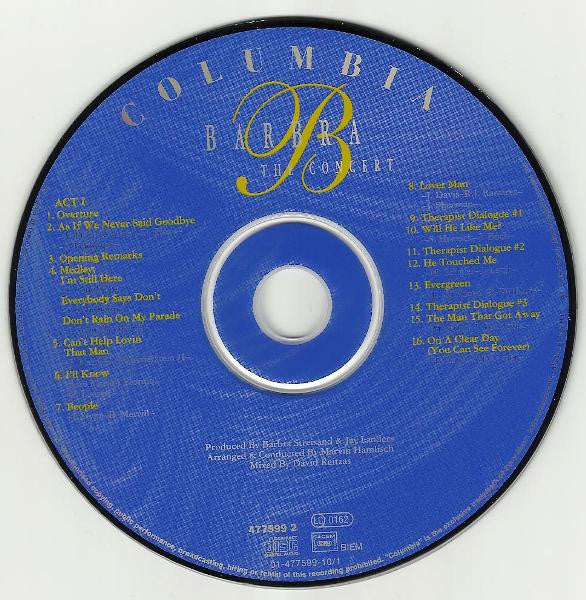 Barbra Streisand - The Concert (2xCD) - Discogs image 4