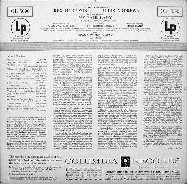 Rex Harrison, Julie Andrews - My Fair Lady (LP) - Discogs image 2