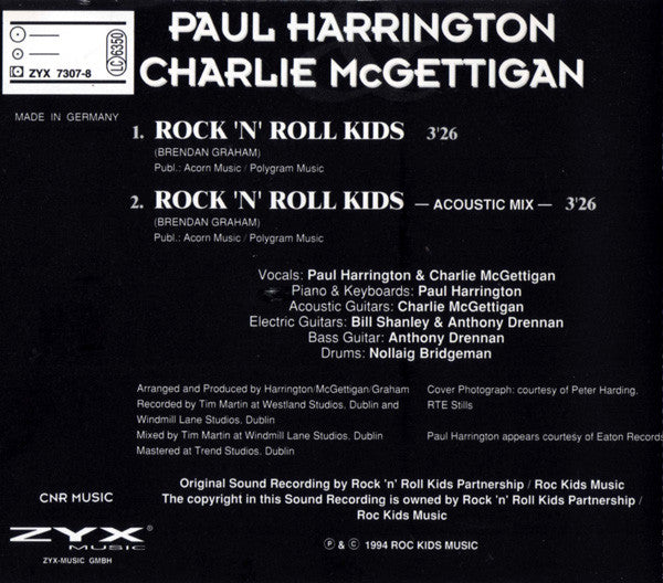 Paul Harrington & Charlie McGettigan - Rock 'N' Roll Kids (CD) - Discogs image 3