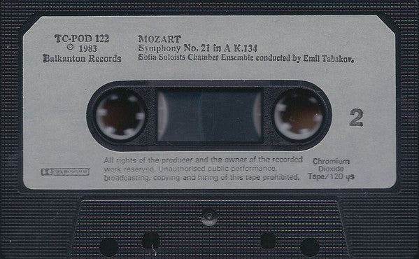 Wolfgang Amadeus Mozart, Sofia Soloists Chamber Orchestra, Emil Tabakov - Symphonies Nos. 7, 15 & 21 (Cassette) - Discogs image 4