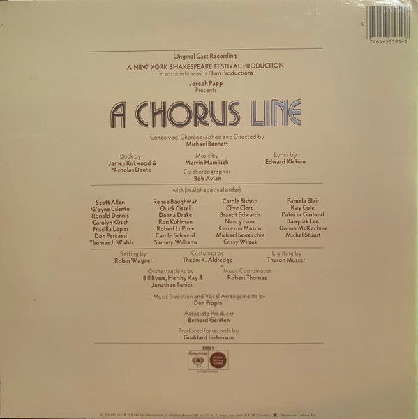 Various - A Chorus Line (Original Cast Recording) (LP) - Discogs image 4