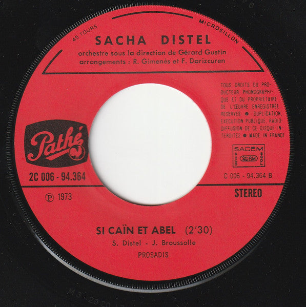 Sacha Distel - Ainsi Soit-il / Si Cain Et Abel (7") - Discogs image 4