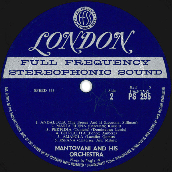 Mantovani And His Orchestra - Latin Rendezvous (LP) - Discogs image 4