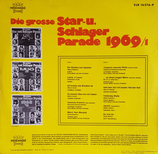 Various - Die Große Star- Und Schlagerparade 1969/1 (LP) - Discogs image 2