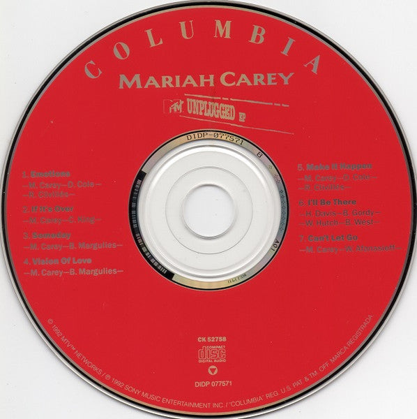Mariah Carey - MTV Unplugged EP (CD) - Discogs image 3
