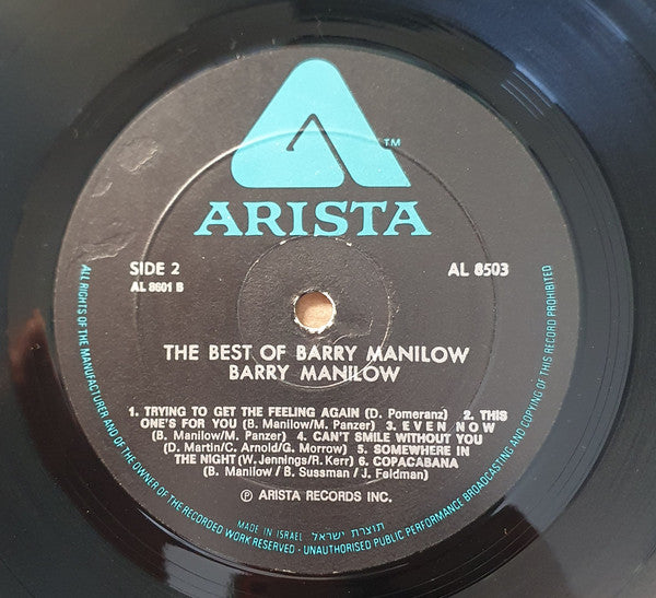Barry Manilow - The Best Of Barry Manilow (LP) - Discogs image 3