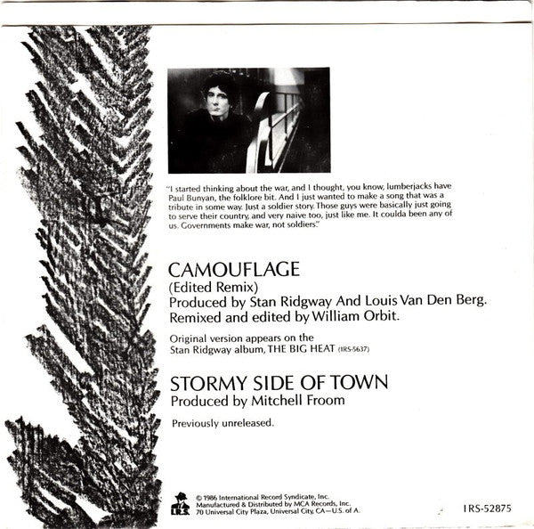 Stan Ridgway - Camouflage (7") - Discogs image 2